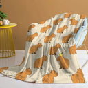Snuffly® Capybara Print Plush Flannel Blanket