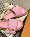 PILLOW MULES DENIM PINK