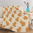 Snuffly® Capybara Print Plush Flannel Blanket