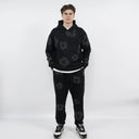 FLOWER SWEATPANTS BLACK MONOCHROME
