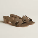 H OASIS HEELED SANDALS TAUPE