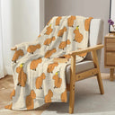 Snuffly® Capybara Print Plush Flannel Blanket