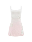 WHITE PINK BEACH DRESS
