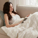 Snuffly® Ruched Faux Fur Cozy Throw Blanket