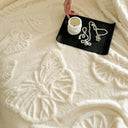 Snuffly® Coral Butterfly Charm Fleece Flannel Blanket