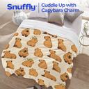 Snuffly® Capybara Print Plush Flannel Blanket