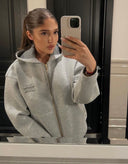 GREY MIUE ZIP UP