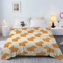 Snuffly® Capybara Print Plush Flannel Blanket