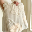 Snuffly® Coral Butterfly Charm Fleece Flannel Blanket