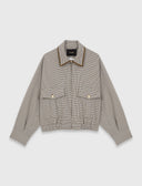 MAJE CHECKERED BOMBER