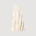 SANDRA LONG KNIT SKIRT WHITE