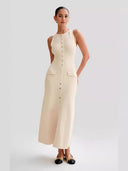 Strick-Hemdkleid mit Knöpfen
