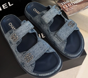 denim strap sandals