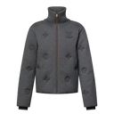 DARK GREY MONOGRAM KNITTED COAT