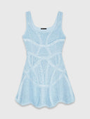 MAJE DRESS SHORT CROCHET BLUE